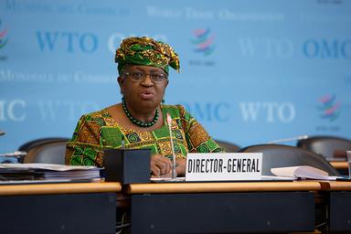 Ngozi Okonjo-Iweala prend ses fonctions de directrice générale de l'OMC, le 1er mars 2021. Crédit : World Trade Organization (WTO), Bryan Lehmann.