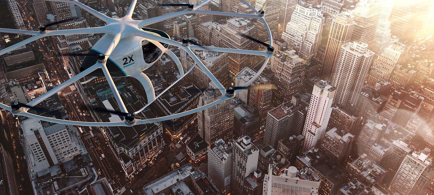 Volocopter UAV drones voiture volante ville futur transport