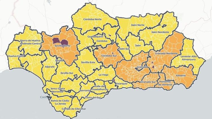 Municipalités fermées Andalousie