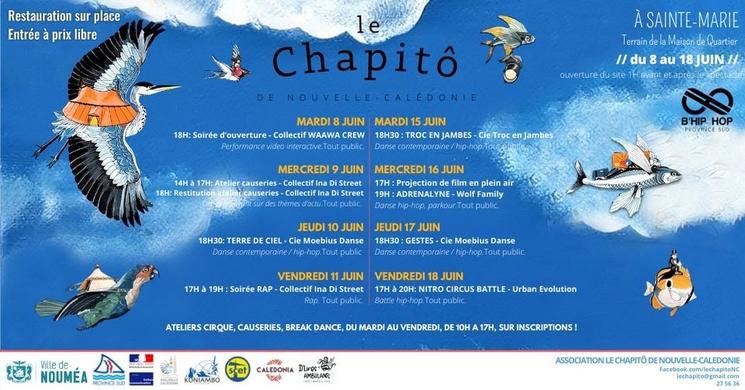 Le programme du Chapitô au Festival des Cultures Urbaines de Nouméa