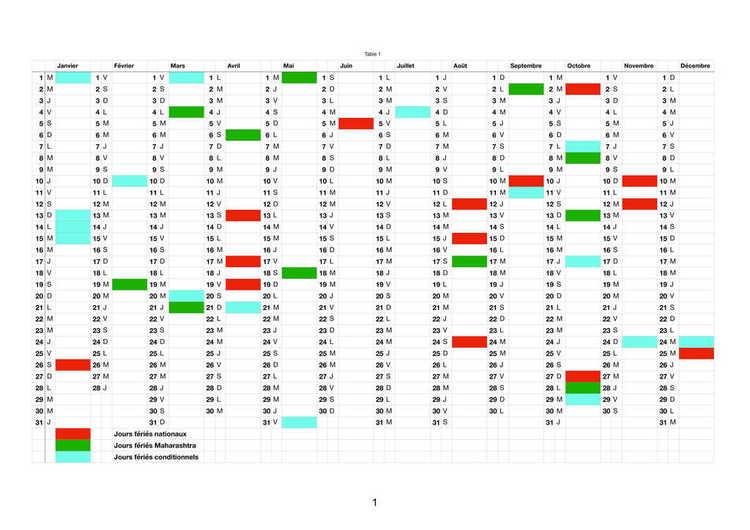 calendrier jours feries 2019 Maharashtra