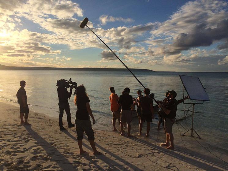 Photo du tournage de l'arbre et la pirogue en Nouvelle-Calédonie 