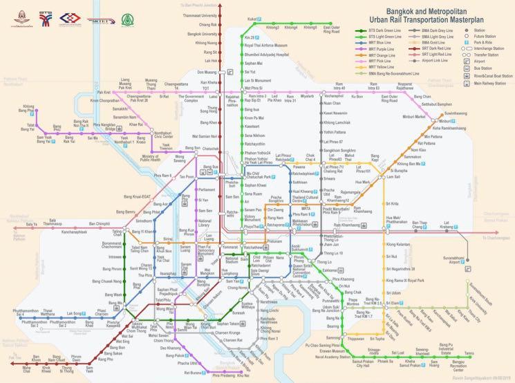 Plan du réseau de transports en commun à Bangkok d'ici à 2029