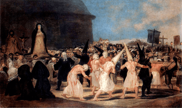 Procession-de-disciplines -Francisco de Goya. Académie royale des beaux-arts de San Fernando- Madrid.