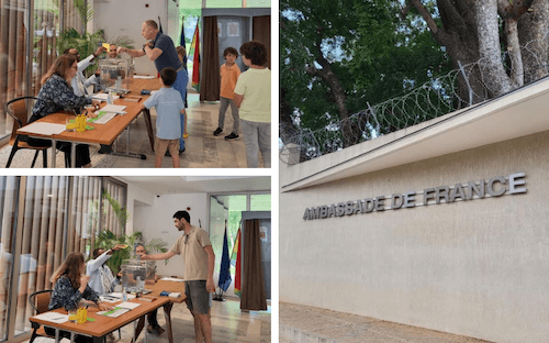 Vote à l'ambassade française à Accra, au Ghana 