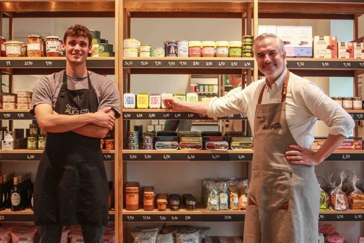 Sébastien Gorius et Philippe Regnier dans la boutique Augusta am Savignyplatz