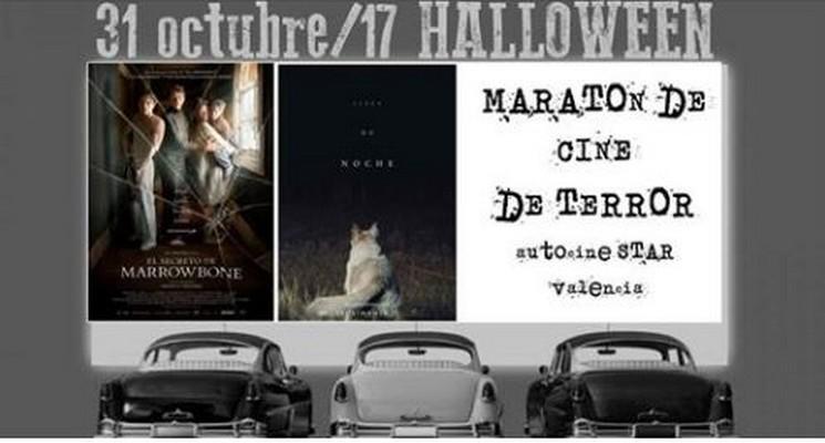 Affiche marathon halloween Autocine star Valencia