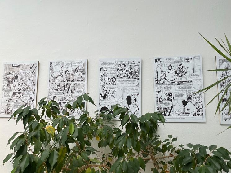 Bandes dessinées au mur