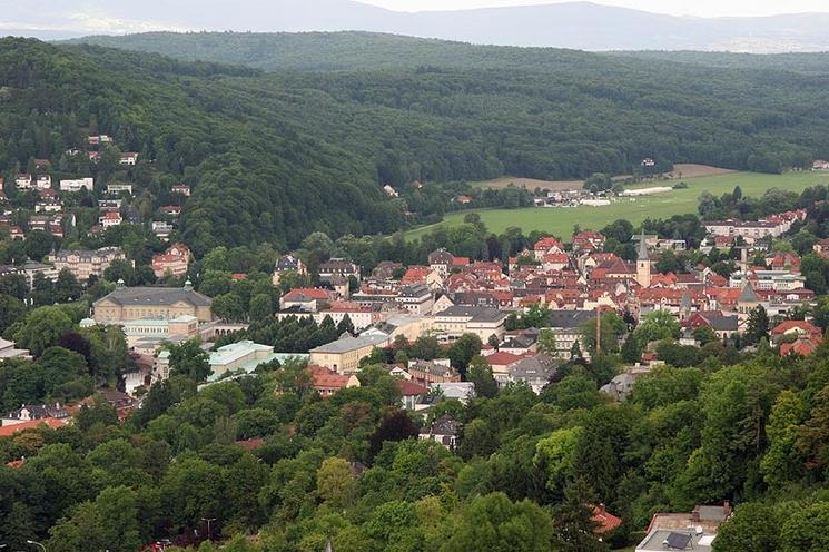 Vue aérienne de la ville thermale de Bad Kissingen, en Bavière