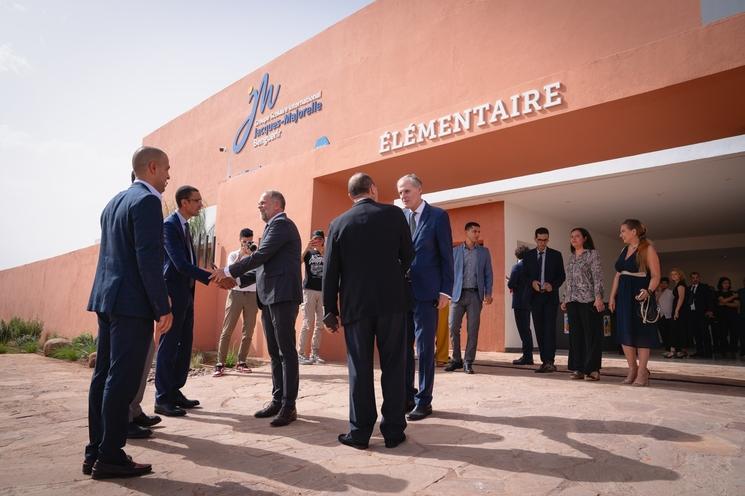 'inauguration (et de la rentrée scolaire) de la nouvelle antenne de l'école Majorelle à Benguerir, Maroc. Elle a eu lieu le 5 septembre, en présence de M. Hicham El Habti, président de l'UM6P, M. Christian Masset, président de la Mlf-OSUI, M. Christophe Lecourtier, ambassadeur de France au Maroc et M. Jean Marc Merriaux, directeur général de la Mlf.