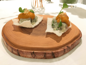 Buona Terra-Hokkaido Scallop Tartare with Seaurchin and Tomato Caviar