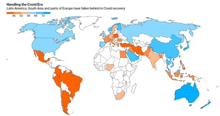  une carte montre la resilience des pays face a la covid-19