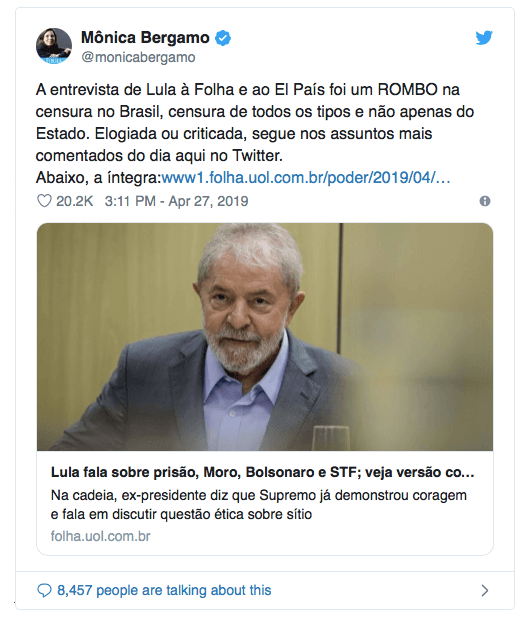 Twitter, Mônica Bergano