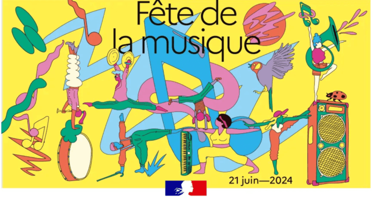 Affiche colorée "fête de la musique"