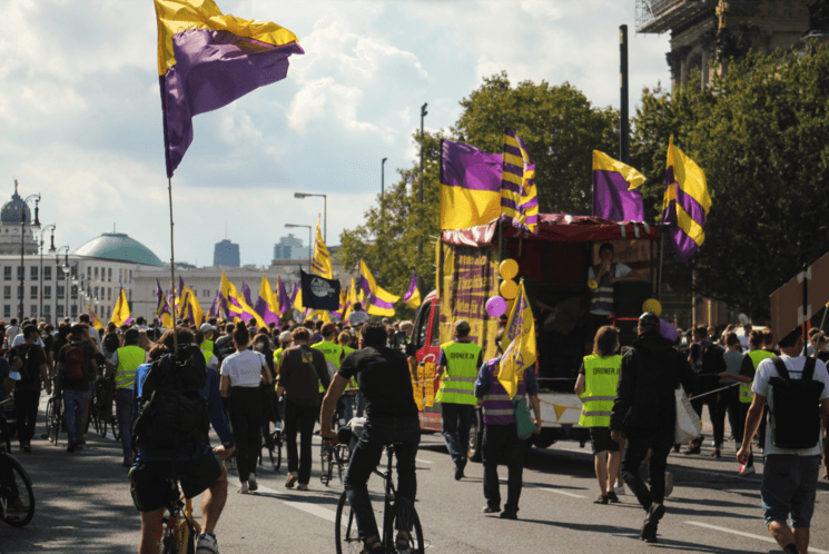 Manifestants à Berlin le 11 septembre 2021