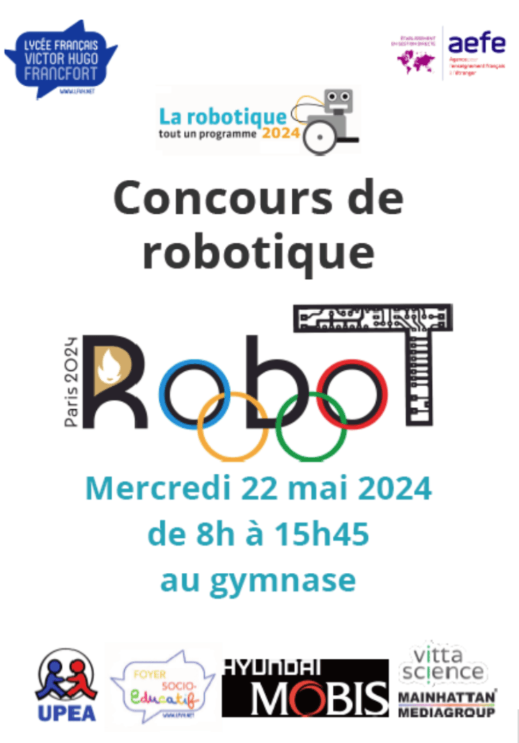 Affiche concours robotique Lycée Victor Hugo Francfort 2024