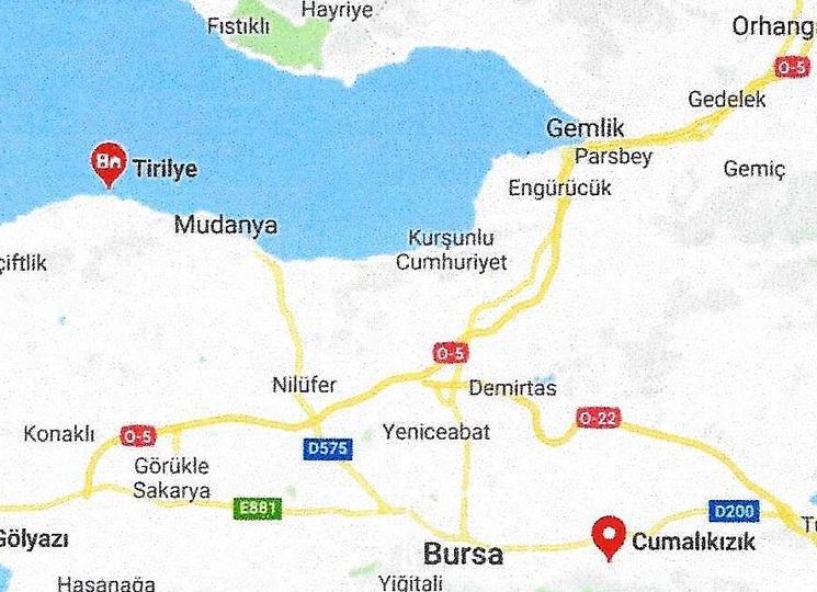 plan de la région de Bursa visiter