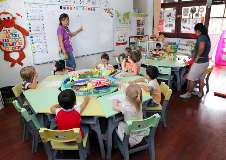 Une classe de l'ecole bilingue Acacia de Bangkok