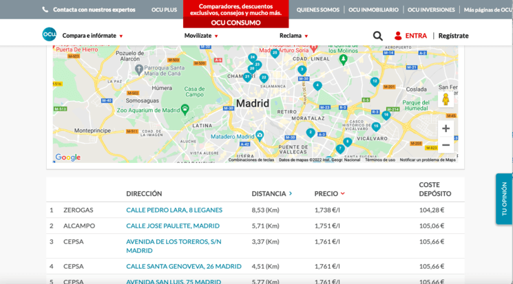 Comparateur carburant OCU