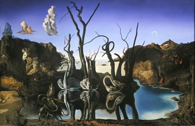 Cygnes reflétant des éléphants de Salvador Dali