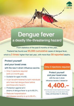 Affiche informative sur la dengue par le BNH Hospital de Bangkok