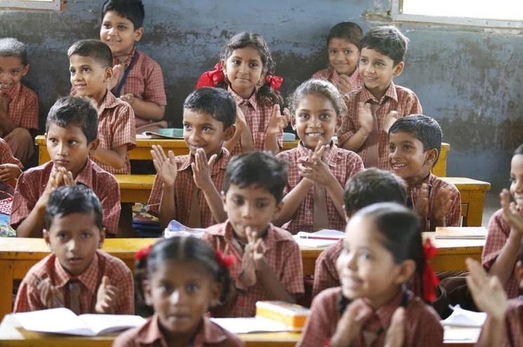 Elèves indiens dans leur salle de classe. Photo : CC