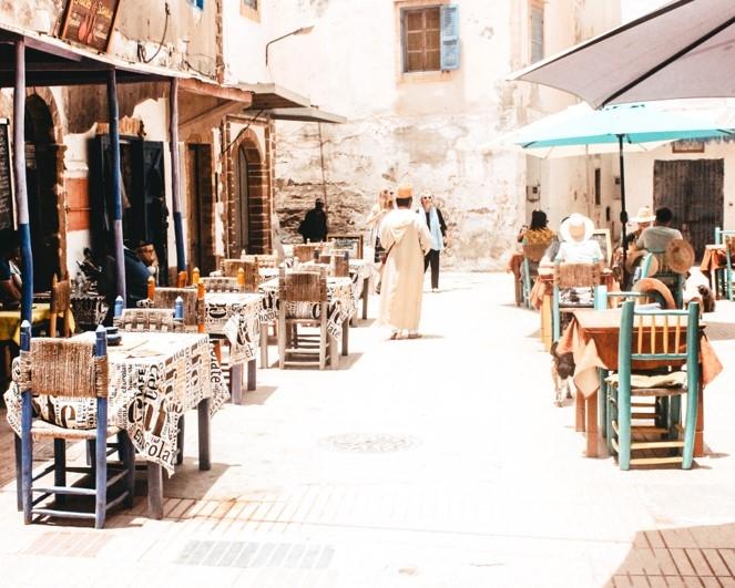 Un restaurant à Essaouira, Maroc 