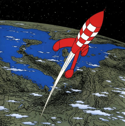 La fusée dans Objectif Lune de Tintin