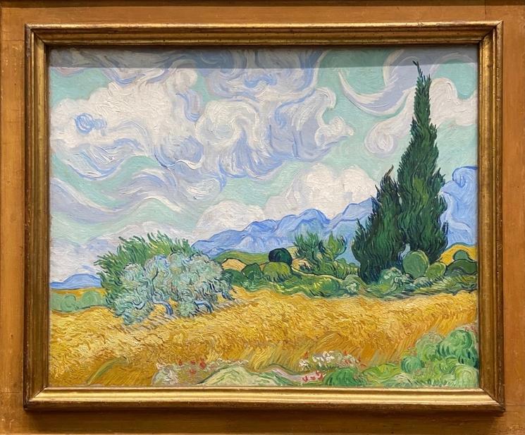 van gogh champ blé cyprès peinture