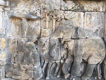 bas relief Borobudur indonesie