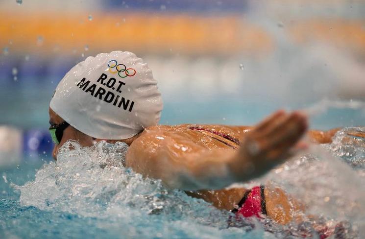 La nageuse pendant les sélections pour les Jeux Olympiques