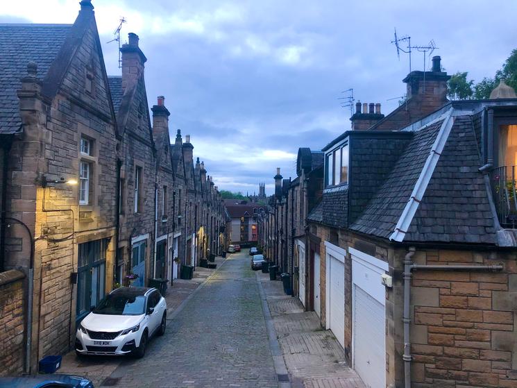 Les ruelles emblématiques en pavés de Belford Mews.