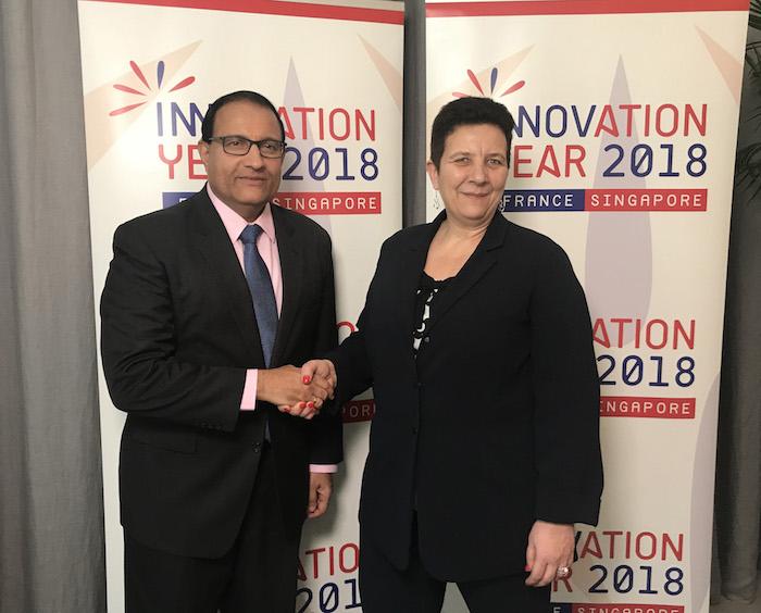 Le ministre singapourien S. Iswaran et la ministre française F. VIDAL - Année de l'innovation France-Singapour 2018