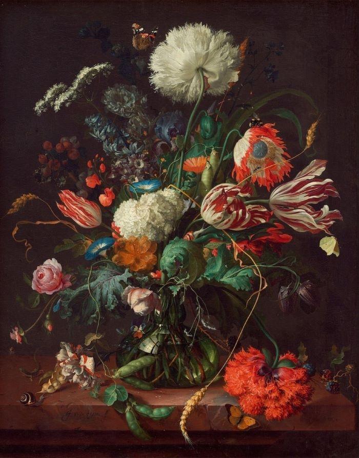 Jan Davidsz de Heem, Vase de Fleurs, vers 1660