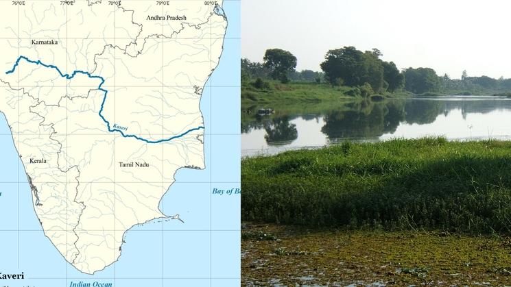 Parcours du fleuve Kaveri en Inde du Sud