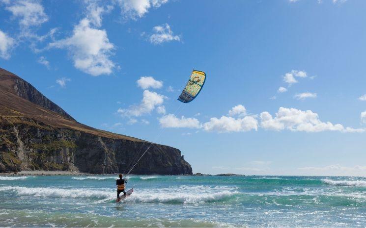 Kitesurfing, Keel Strand, Achill Island, Co Mayo