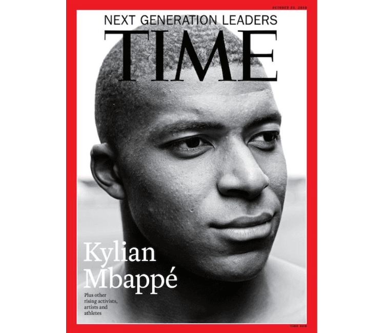 Kylian Mbappé en couverture du TImes