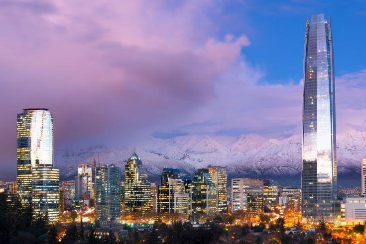 Le quartier financier à Las Condes, Santiago au Chili