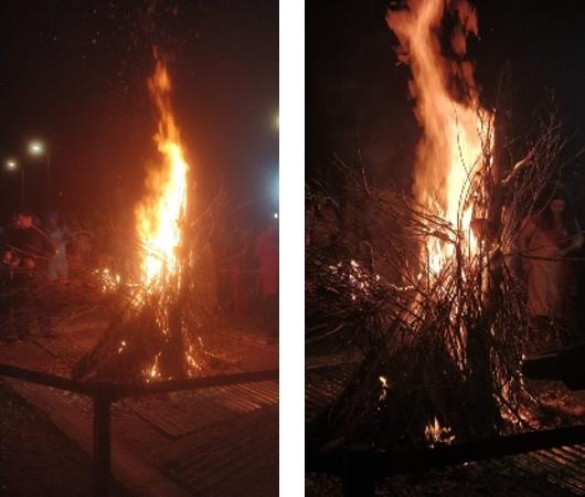 Un feu de joie pour Lohri en Inde du nord