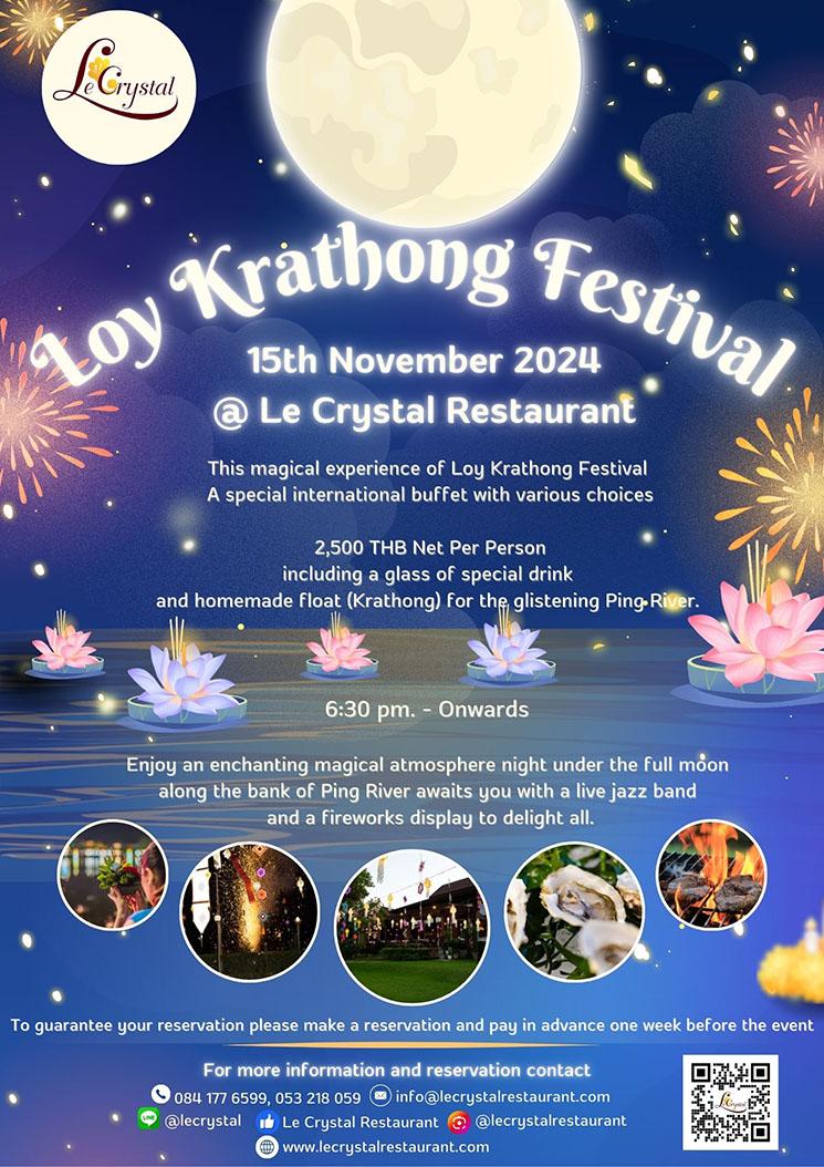 Affiche soiree Loy Krathong au restaurant Le Crystal