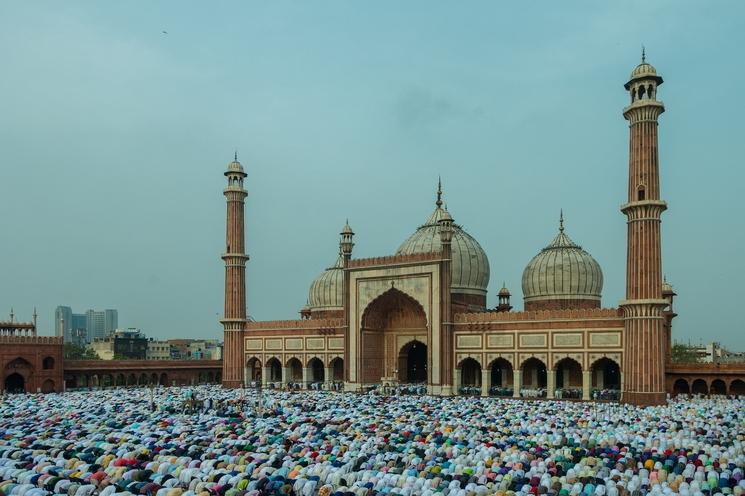 Célébration de l'add El Kabir à la mosquée de Delhi en Inde