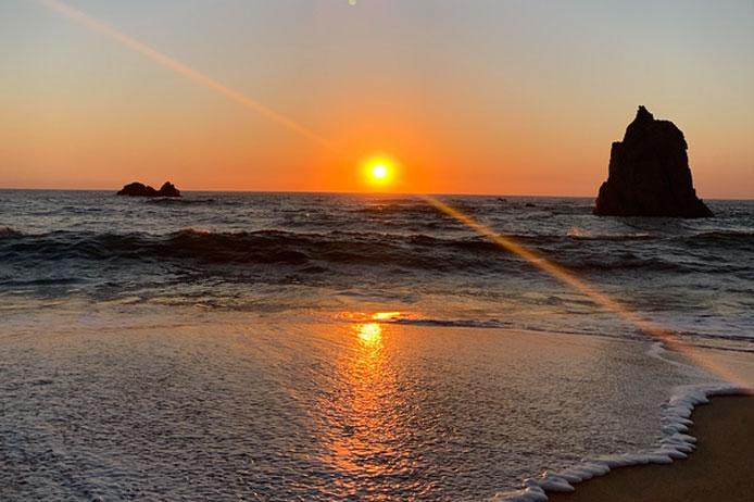 Couché de Soleil au Portugal, travailleurs nomades