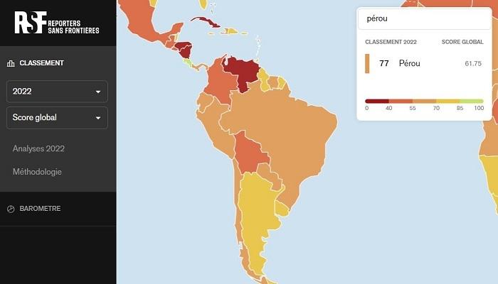 Le Pérou, 77ème au classement mondial de la liberté de la presse 2022