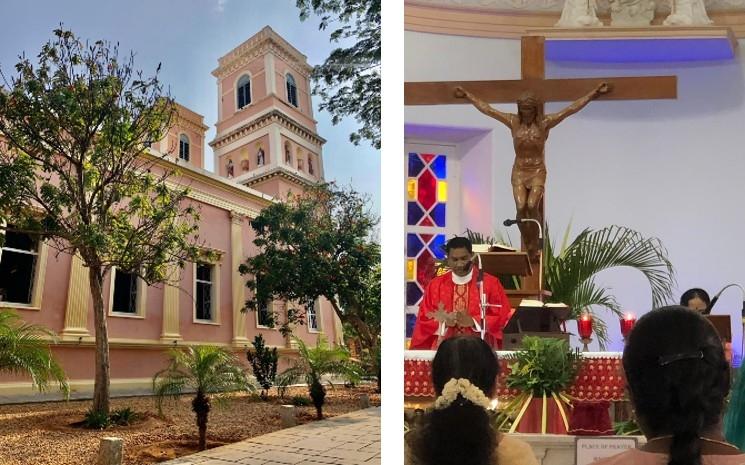 Messe des Rameaux à Notre Dame des Anges de Pondichéry