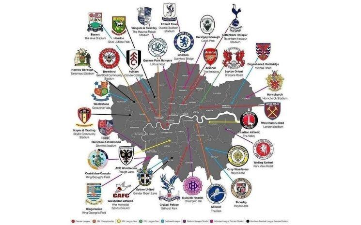 Parisian londoner map clubs