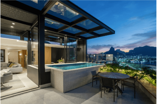 Penthouse duplex avec piscine à Ipanema 