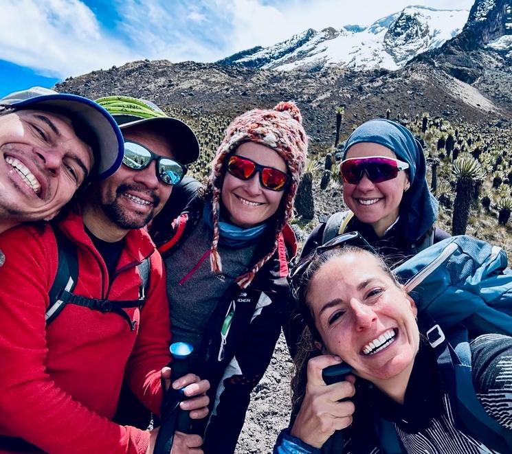 3 françaises et deux guides de montagnes colombiens dans Los Nevados