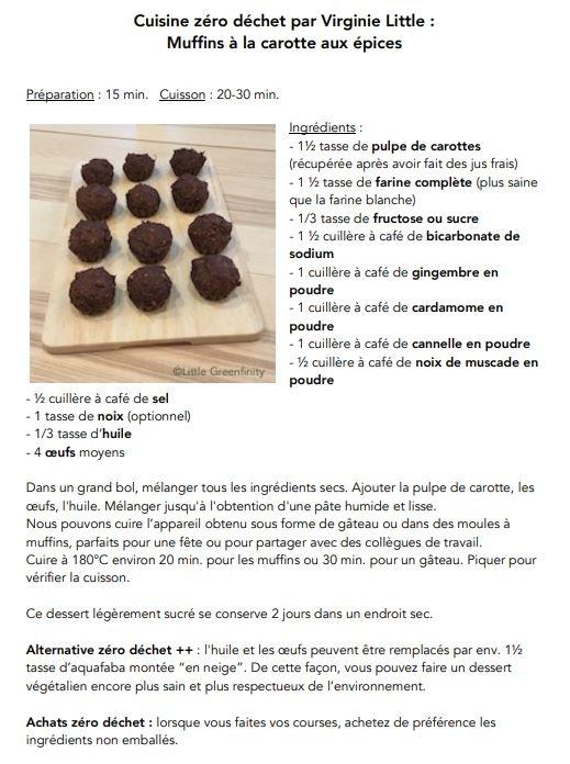 recette zéro déchet virgibie little muffins carottes