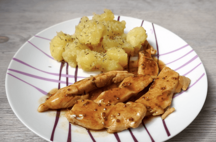 Poulet et pommes de terre au miel et fines herbes