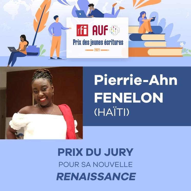 Pierrie-Ahn Fenelon, lauréate haïtienne du "Prix des jeunes écritures"